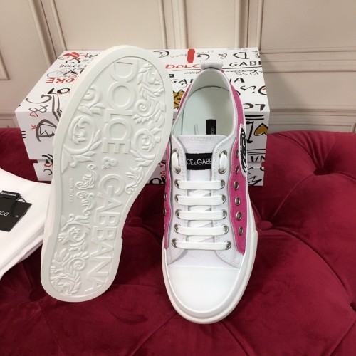 Dolce & Gabbana Mens Shoes Sneakers Rubber Sole Luxury Brand Two-tone canvas Portofino Light low-top sneakers with DG logo Men Casual Shoes with Original Box
