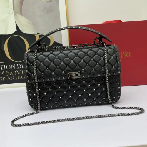 Valentino Womens Bags Crossbody Bags Handbags Luxury Brand LARGE ROCKSTUD SPIKE NAPPA LEATHER BAG with Original Box