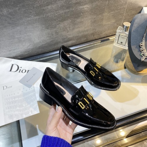 Dior Womens Shoes Leather Loafers Derby Shoes