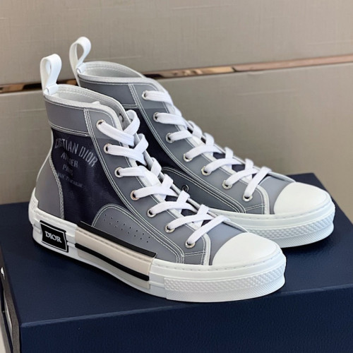 Dior Mens Shoes Sneakers Casual Luxury Brand B23 HIGH-TOP SNEAKER Dior Oblique Canvas with Original Box 3SH118ZMK_H761
