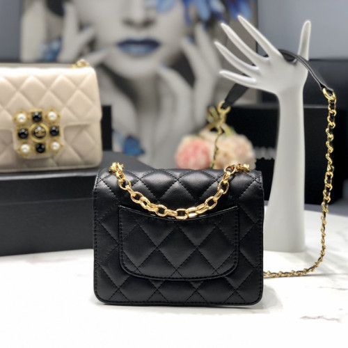 Chanel Womens Bags Small Flap Bag Calfskin, Crystal Pearls, Resin & Gold-Tone Metal