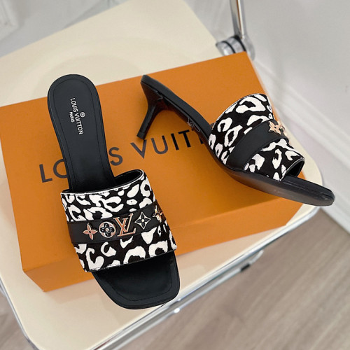 Louis Vuitton Womens Shoes Sandals Slippers Luxury Brand REVIVAL MULE 1A8W32 calf leather with Original Box 5.5cm Heel