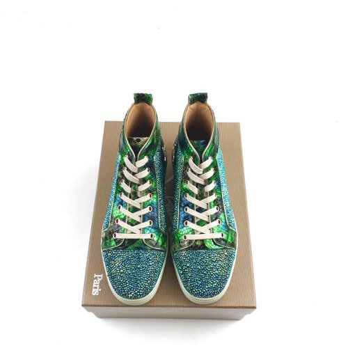 Christian Louboutin Mens Shoes Luxury Brand Red Bottom Design Louis Junior Spikes Flat with Original Box CL sneakers