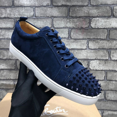 Christian Louboutin Mens Shoes Luxury Brand Red Bottom Design Louis Junior Spikes Flat with Original Box CL sneakers
