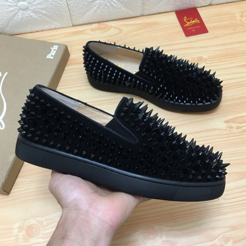 Christian Louboutin Mens Shoes Luxury Brand Red Bottom Design Roller-Boat Mens Flat 1120387B049