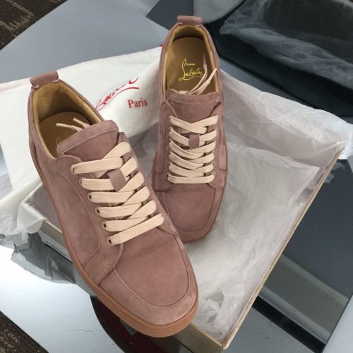 Christian Louboutin Mens Shoes Luxury Brand Red Bottom Design Louis Junior Spikes Flat with Original Box CL sneakers