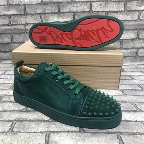 Christian Louboutin Mens Shoes Luxury Brand Red Bottom Design Louis Junior Spikes Flat with Original Box CL sneakers