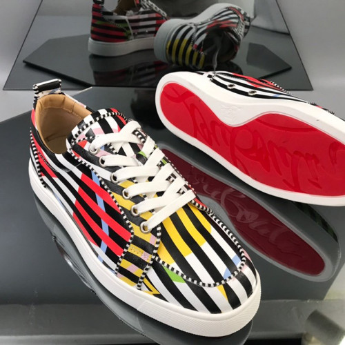 Christian Louboutin Mens Shoes Luxury Brand Red Bottom Design Louis Junior Spikes Flat with Original Box CL sneakers