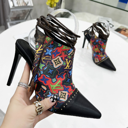 Louis Vuitton Womens Shoes Pumps Sandals Slippers Leather Design Luxury Brand Summer Fashion Sandals with Original Box 9.5cm Heel