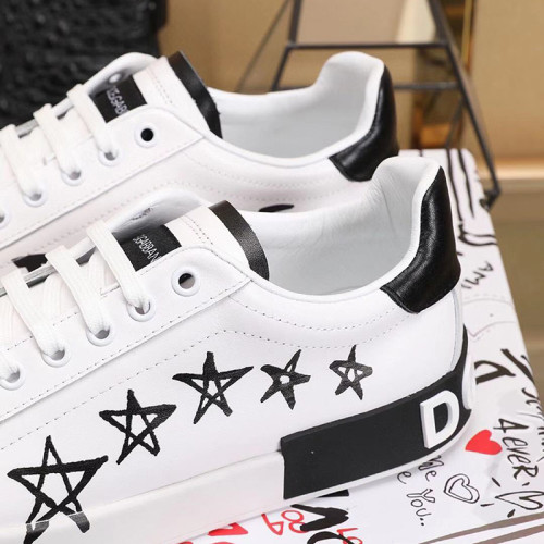 Dolce&Gabbana Women Shoes Sneakers Calfskin Nappa Portofino Sneakers With Lettering Print CK1587AA898HWF57