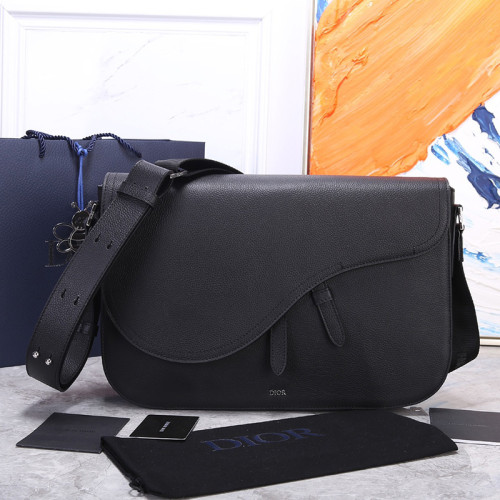 Dior Mens Bags Shoulder Messenger Bags Luxury Brand SADDLE MESSENGER BAG Black Grained Calfskin with Original Box 1ADME133YMJ_H00N
