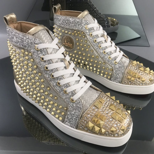 Christian Louboutin Mens Shoes Luxury Brand Red Bottom Design Louis Junior Spikes Flat with Original Box CL sneakers