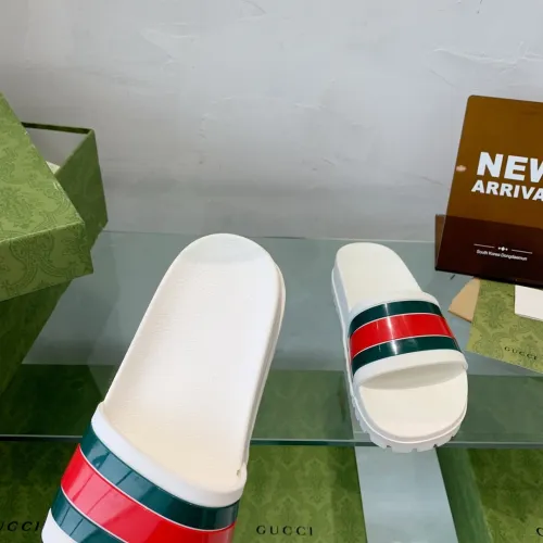 Gucci Mens Shoes Flat Sandals Slippers Luxury Brand Men's Web rubber slide sandal with Original Box 429469 GIB10 9079