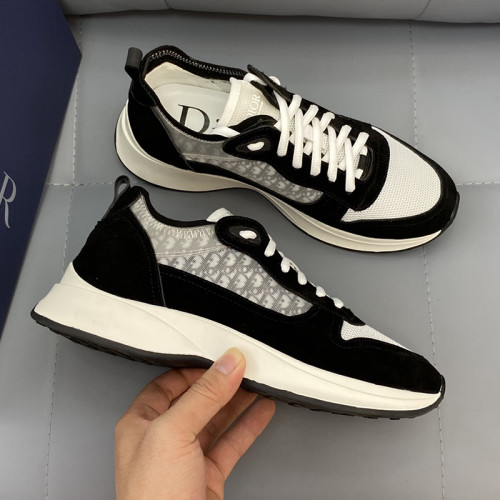 Dior Men Shoes Fashion B25 RUNNER SNEAKER Black Dior Oblique Canvas And Suede with Original Box