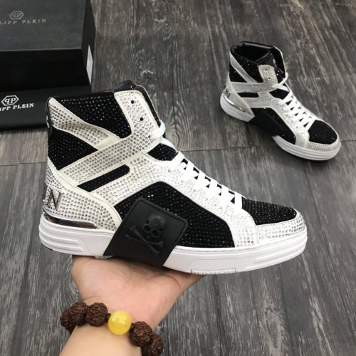 Philipp Plein Men Shoes High Top Sneaker Fashion Design Luxury Brand