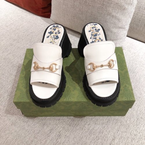 Gucci Women Shoes Women's Mid-heel Slide Sandal with Horsebit