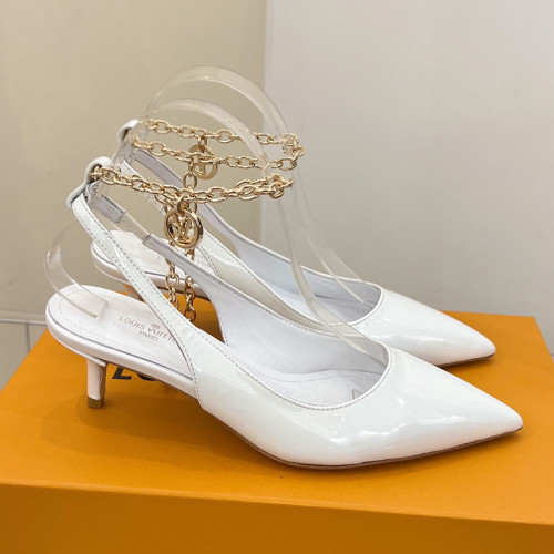 Louis Vuitton Womens Shoes Sandals Slippers Leather Design Luxury Brand MANSION SL.BACK PUMP 5.5cm Heel Fashion Sandals with Original Box 1A94WO