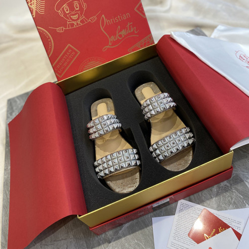 Christian Louboutin Womens Shoes Flat Mule Slide Sandal
