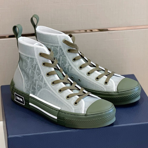 Dior Mens Shoes Sneakers Casual Luxury Brand B23 HIGH-TOP SNEAKER Dior Oblique Canvas with Original Box 3SH118ZMK_H761