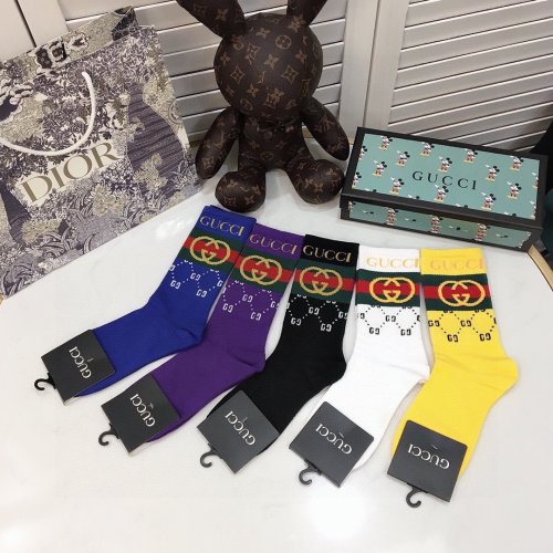 Chanel Socks 5 Pairs with Original Box Luxury Brand Breathable Chanel Sock