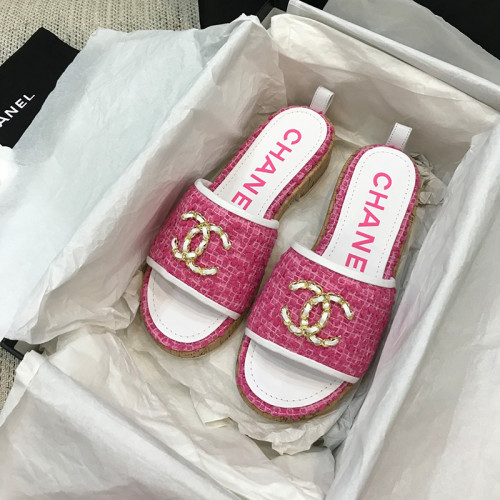 Chanel Womens Shoes Mules Tweed