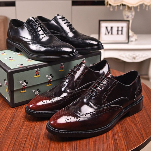 Gucci Mens Shoes Leather Design Luxury Brand Business Dress Shoes for Men with Original Box