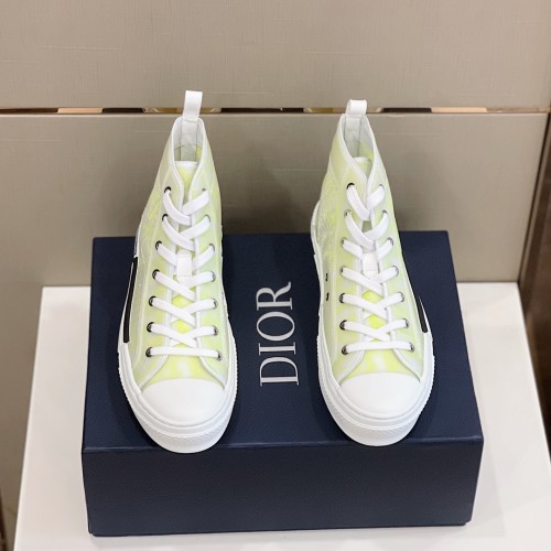Dior Mens Shoes Sneakers Casual Luxury Brand B23 HIGH-TOP SNEAKER Dior Oblique Canvas with Original Box 3SH118ZMK_H761