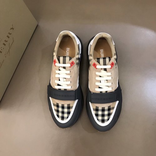 Burberry Mens Shoes Sneakers Fashion Type Luxury Brand Vintage Check Cotton Sneaker with Original Box