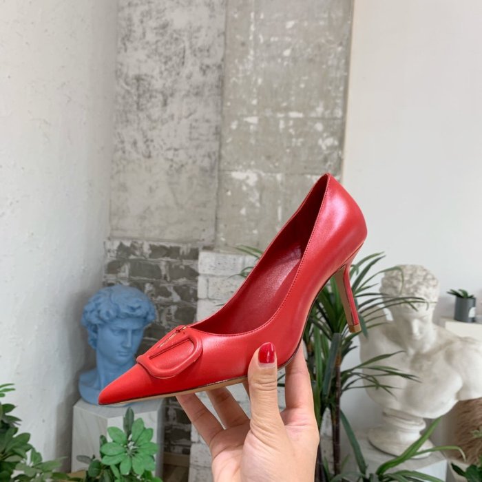 Valentino Women Shoes Mule Flip Flop Sandals VLOGO SIGNATURE CALFSKIN PUMP 80MM Luxury Brand with Original Box