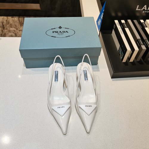 Prada Womens Shoes Brushed Leather Slingback Pumps 1I565M_055_F0009_F_A045
