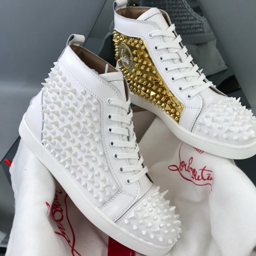 Christian Louboutin Mens Shoes Luxury Brand Red Bottom Design Louis Junior Spikes Flat with Original Box CL sneakers