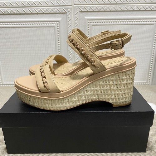 Chanel Womens Shoes Fashion Pumps Wedge Sandals