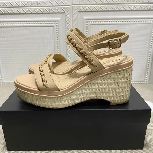 Chanel Womens Shoes Fashion Pumps Wedge Sandals