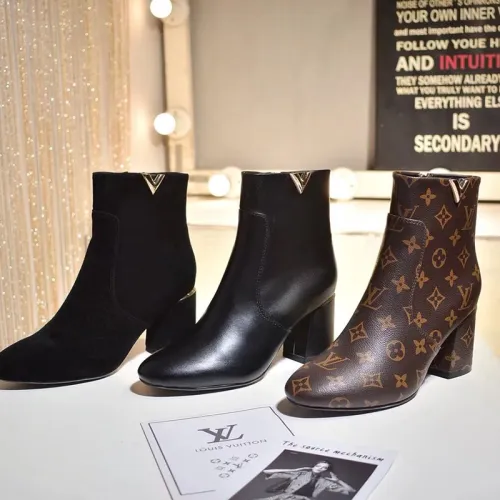 Louis Vuitton Women Shoes Boots Fashion Ankle Boots Luxury Brand Leather Design with Original Box