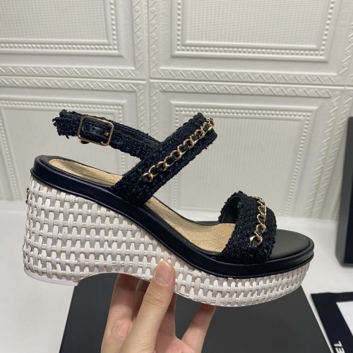 Chanel Womens Shoes Fashion Pumps Wedge Sandals