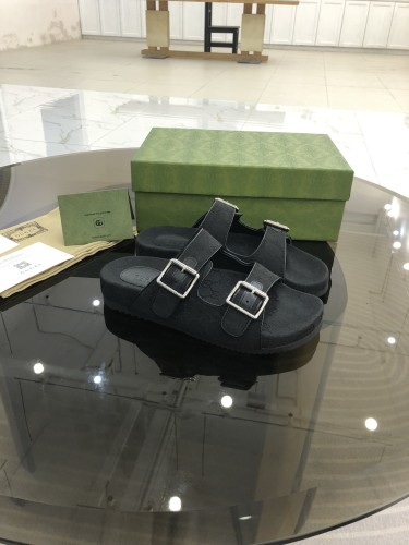 Gucci Mens Shoes Flat Sandals Slippers Luxury Brand Men's slide sandal with straps with Original Box 698705 2HK60 4061