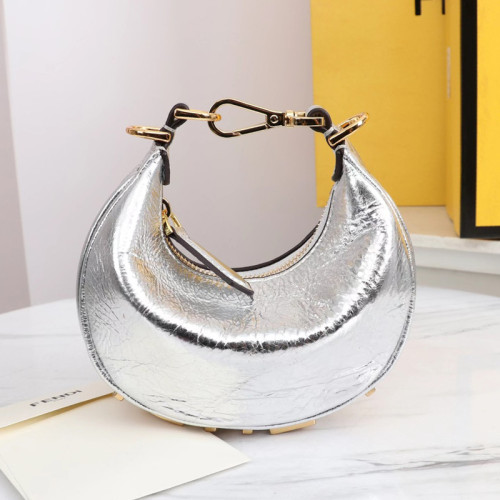 Fendi Womens Bags Shoulder Handbags Luxury Brand Nano Fendigraphy Silver leather charm 7AS089A5DYF1HEJ