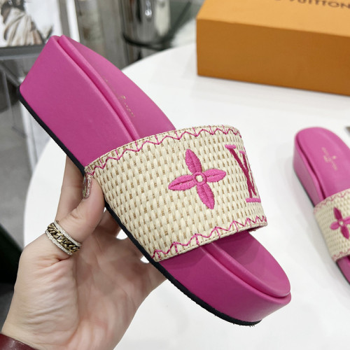 Louis Vuitton Womens Shoes Sandals Slippers Luxury Brand Louis Vuitton JUMBO FLATFORM MULE with Original Box 1A9QYY
