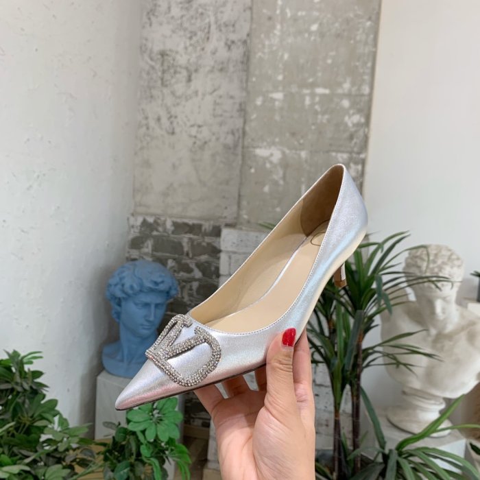 Valentino Women Shoes Mule Flip Flop Sandals VLOGO SIGNATURE CALFSKIN PUMP 45MM / 1.8 IN. with Original Box