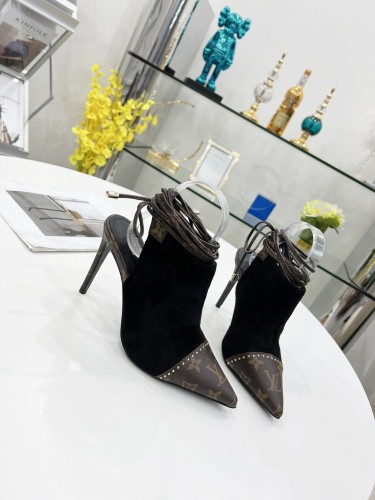 Louis Vuitton Womens Shoes Pumps Sandals Slippers Leather Design Luxury Brand Summer Fashion Sandals with Original Box 9.5cm Heel