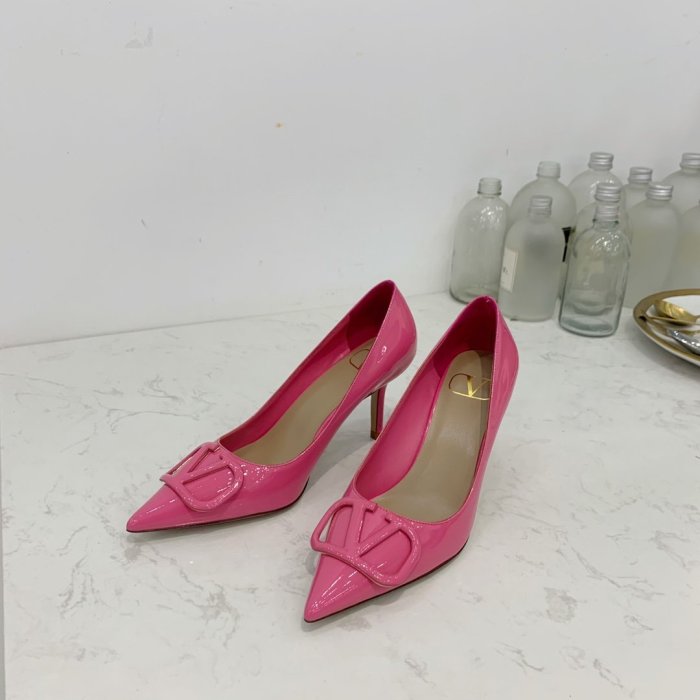 Valentino Women Shoes Mule Flip Flop Sandals VLOGO SIGNATURE CALFSKIN PUMP 80MM Luxury Brand with Original Box