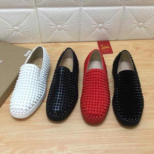Christian Louboutin Mens Shoes Luxury Brand Red Bottom Design Roller-Boat Mens Flat