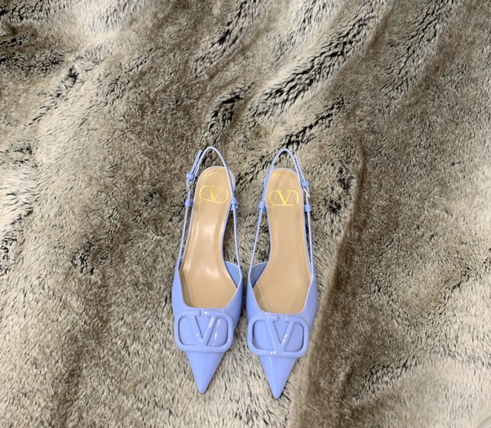 Valentino Women Shoes Mule Flip Flop Sandals VLOGO SIGNATURE CALFSKIN SLINGBACK PUMP 35MM with Original Box