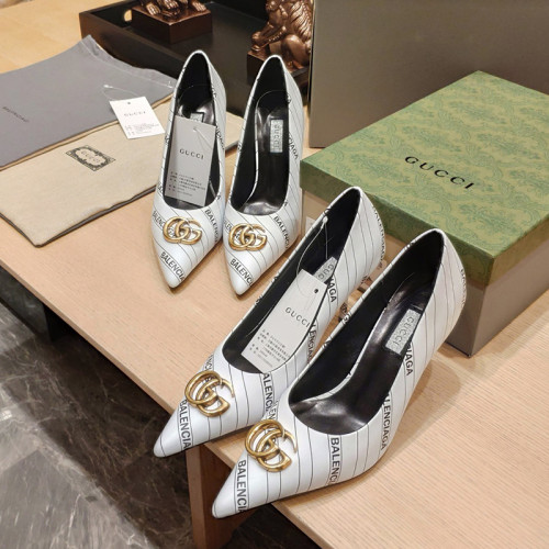 Gucci x Balenciaga Womens Shoes Slingback Pumps High Heel Luxury Brand Wedding Fashion Shoes for Women with Original Box