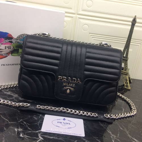 Prada Womens Bags Shoulder Messenger Bags Luxury Brand Leather Prada Diagramme Bag 1BH083_2D91_F0633_V_IOI with Original Box
