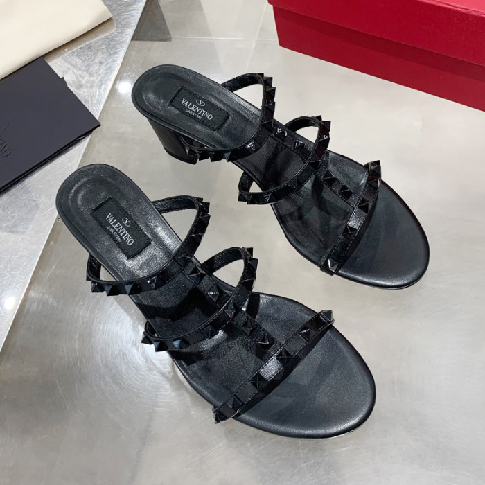 Valentino Women Shoes Mule Flip Flop Sandals ROMAN STUD SLIDE SANDAL IN QUILTED NAPPA with Original Box Luxury Brand
