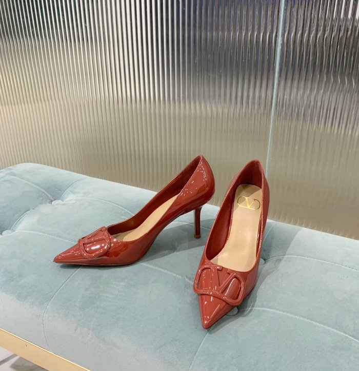 Valentino Women Shoes Mule Flip Flop Sandals VLOGO SIGNATURE CALFSKIN PUMP 80MM Luxury Brand with Original Box