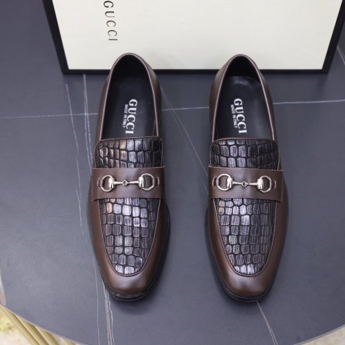 Gucci Mens Shoes Leather Design Luxury Brand Business Dress Shoes for Men with Original Box
