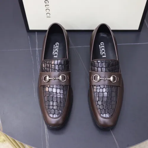Gucci Mens Shoes Leather Design Luxury Brand Business Dress Shoes for Men with Original Box