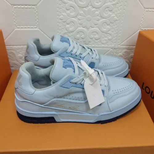 Louis Vuitton Womens Shoes Fashion Sneakers Design Luxury Brand LV TRAINER SNEAKER Mix of materials with Original Box 1A9JI9